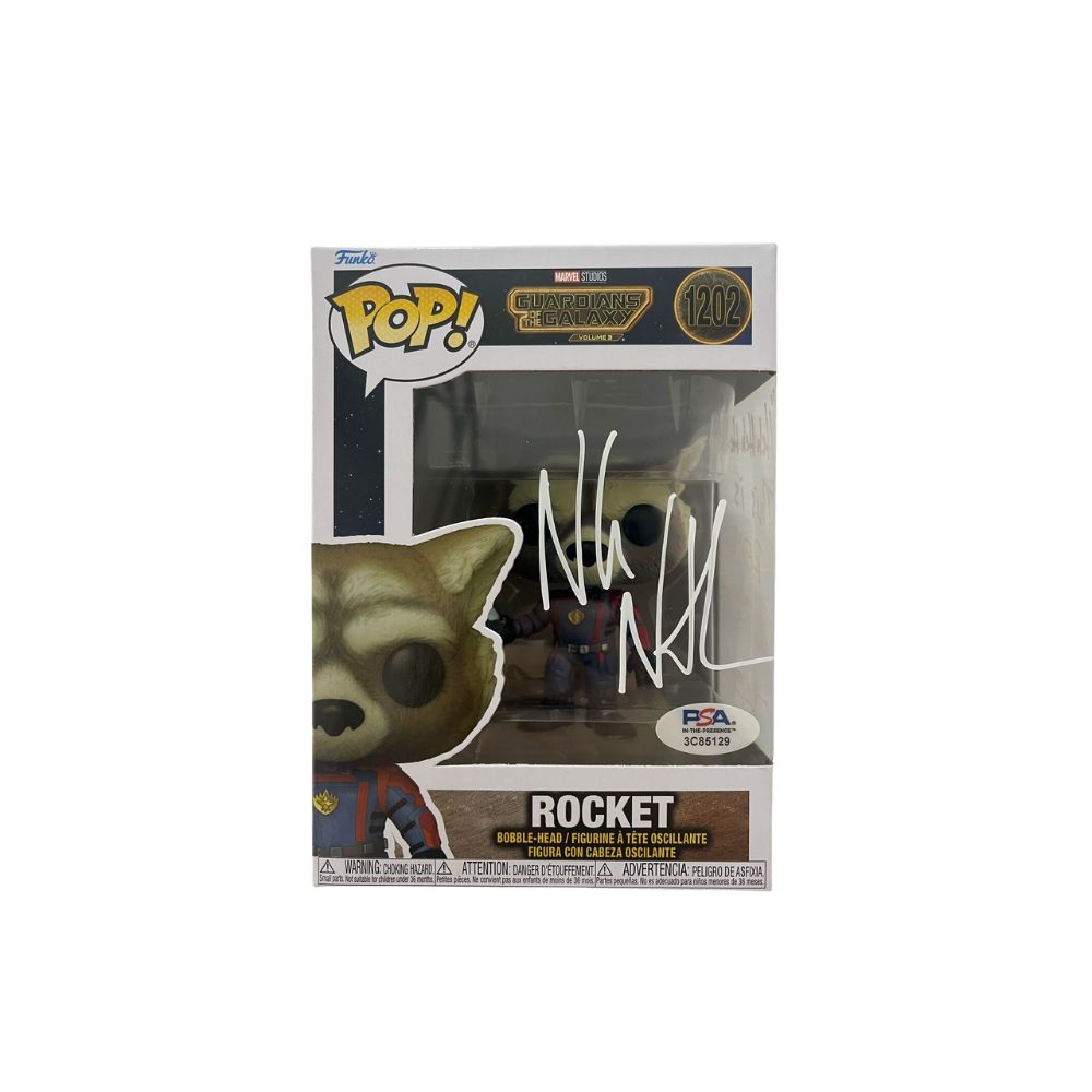 Funko Pop! Marvel Rocket #1202 Signed by Nolan North