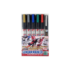 GMS121 Gundam Marker Gundam Metallic Marker Set (5 Colors + 1 Panel Lining Brush Pen)